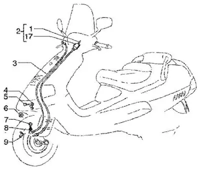 Tachometer Shaft - Front Brake Line