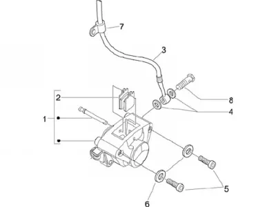 Front brake caliper - brake hose