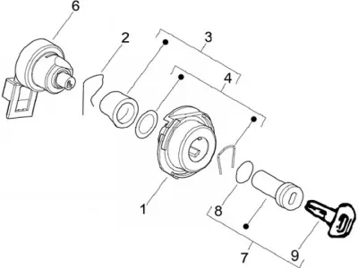 Lock set - ignition switch