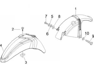 Front mudguard - rear mudguard