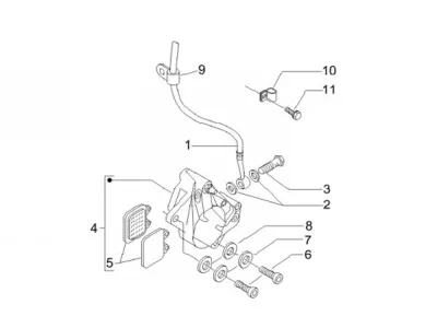 Front brake caliper - brake hose
