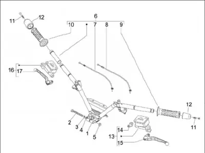 Handlebar - brake master cylinder