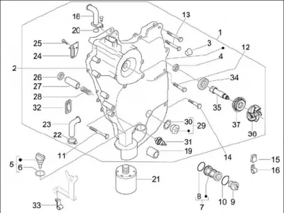 Water pump - oil filter