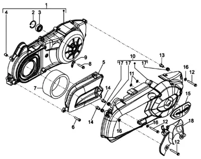 Tapa carcasa de motor