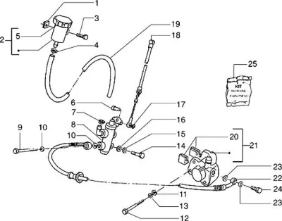 Front brake caliper - brake hose