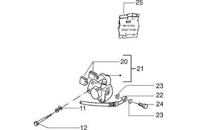 Front brake caliper - brake hose