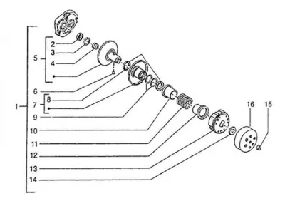 Puleggia posteriore - frizione