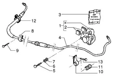 Rear brake caliper - brake hose