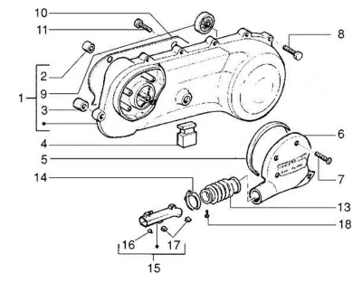Engine casing cover (model 1998)