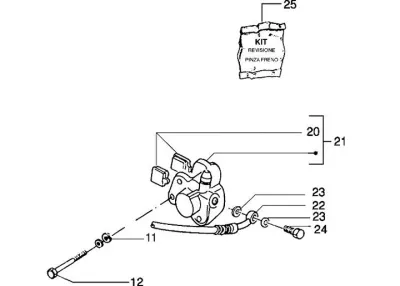Front brake caliper - brake hose