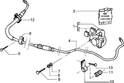 Rear brake caliper - brake hose