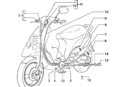 Speedo cable - rear brake cable - throttle cable