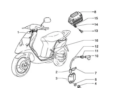 Wiring harness - regulator - high tension coil
