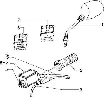 Brake master cylinder left - mirror (model DD)