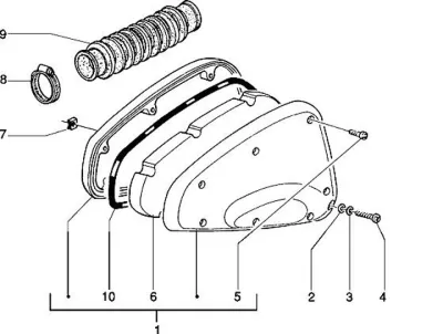 Air intake filter (model DT)
