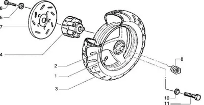 Rear wheel (model DD)