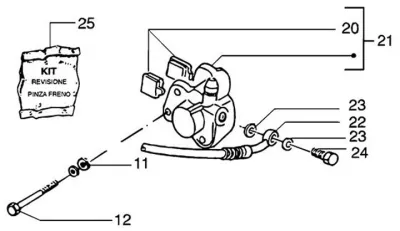 Front brake caliper - brake hose