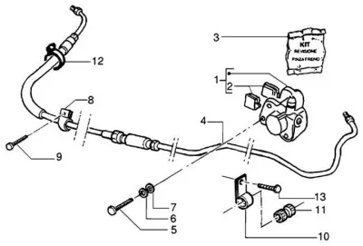 Rear brake caliper - brake hose