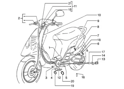 Speedo cable - rear brake cable - throttle cable