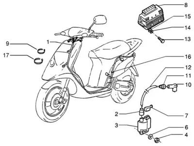 Wiring harness - regulator - high tension coil