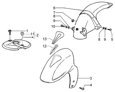 Front mudguard - rear mudguard