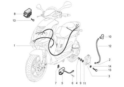 Wiring harness - regulator - high tension coil