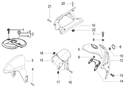 Front mudguard - rear mudguard