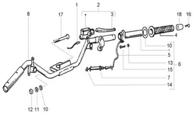Handlebar - brake master cylinder right