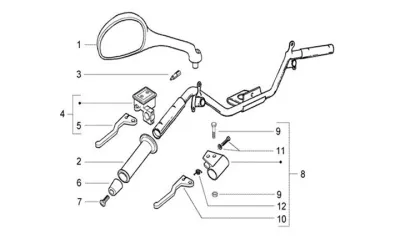 Brake master cylinder left - mirror