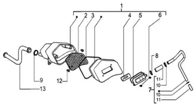 Secondary air housing