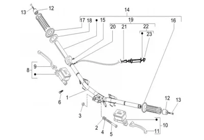 Handlebar - brake master cylinder