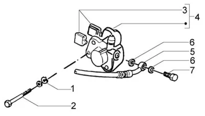 Front brake caliper - brake hose