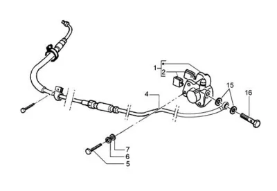Rear brake caliper - brake hose