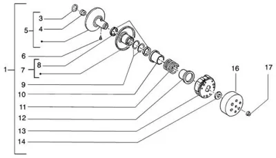 Rear pulley - clutch