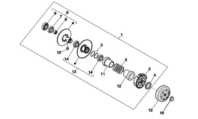 Rear pulley - clutch