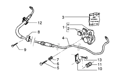 Rear brake caliper - brake hose