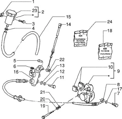 Front brake caliper - brake hose