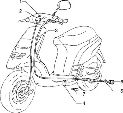 Speedo cable - rear brake cable