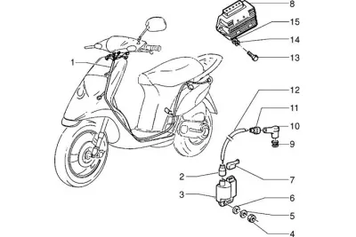 Wiring harness - regulator - high tension coil