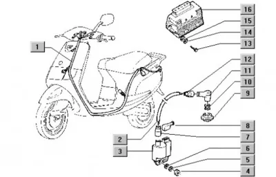 Wiring harness - regulator - high tension coil