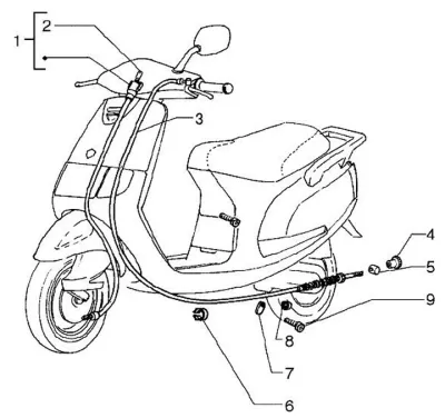 Transmission compteur - câble de frein arrière