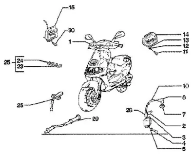 Wiring harness - regulator - high tension coil