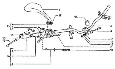 Handlebar - brake master cylinder right - mirror