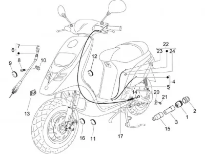 Speedo cable - rear brake cable - throttle cable
