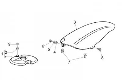 Front mudguard - rear mudguard
