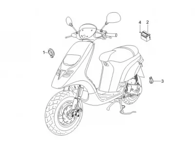 Pulsante avviamento - batteria - claxon