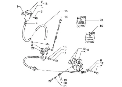 Front brake caliper - brake hose