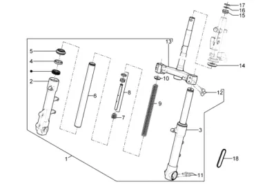 Fork front wheel