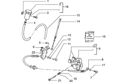 Front brake caliper - brake hose