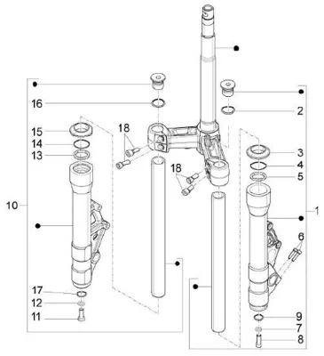 Componenti forcella